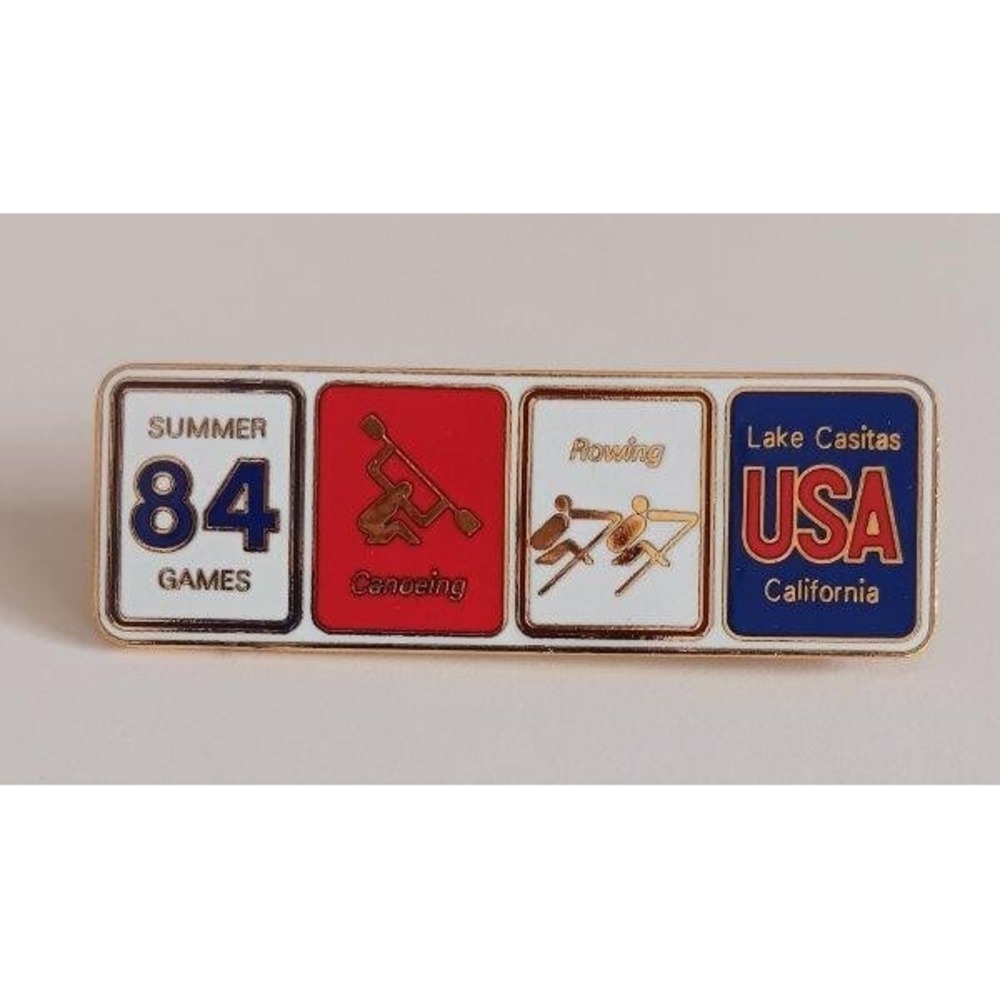 1984 Los Angeles Summer Olympics Pin Lake Casitas Rowing Canoeing Limited Ed